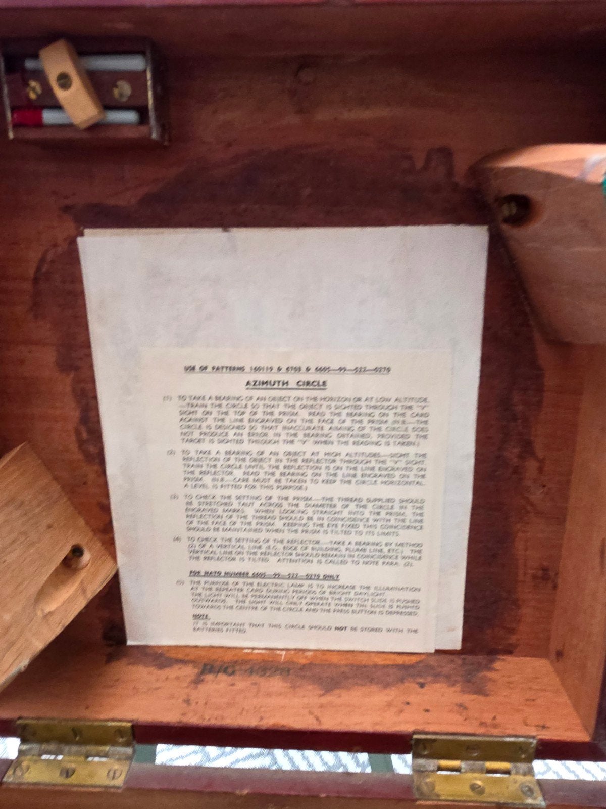 Vintage Azimuth Cirkel in Houten Kist - Navigatie Instrument, Ophalen