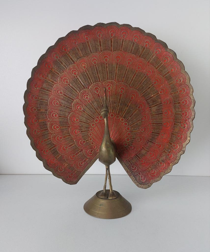 Vintage messing pauw, Ophalen of Verzenden