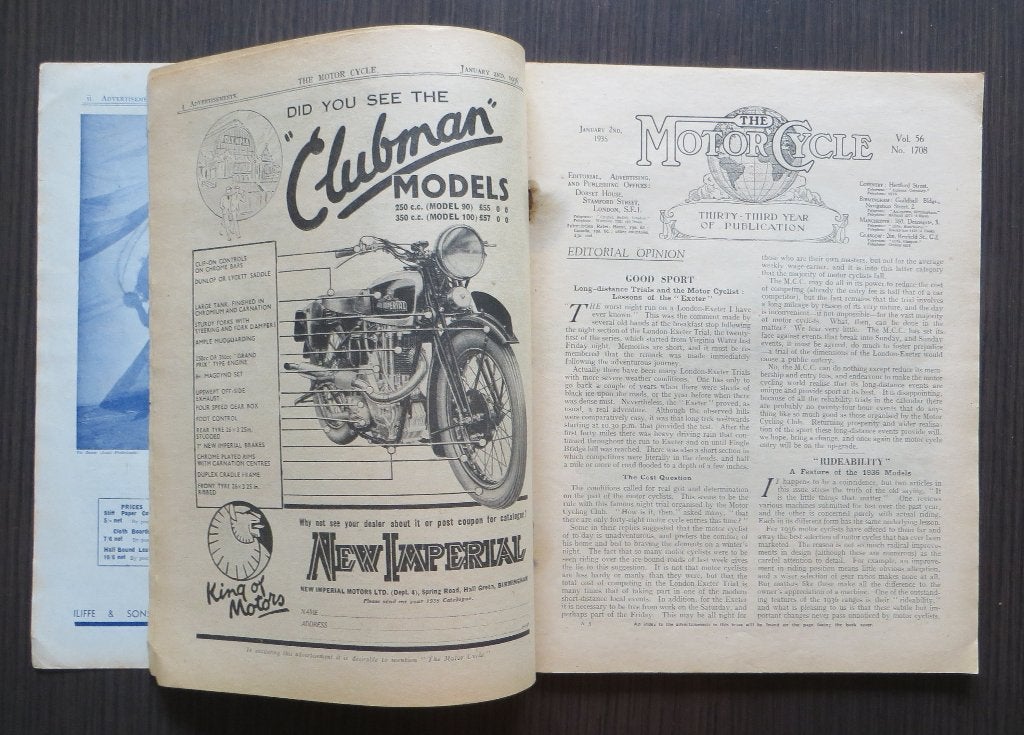 The Motor Cycle 2 January 1936 (o.a. Exeter Trial) - 72 blz, Boeken, Motoren, Verzenden, Gelezen, Algemeen
