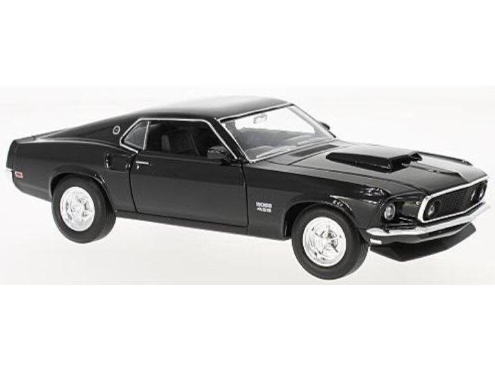 Welly: 1969 Ford Mustang Boss 429 Zwart 1:24, Hobby en Vrije tijd, Modelauto's | 1:24, ., Nieuw, Ophalen of Verzenden, .