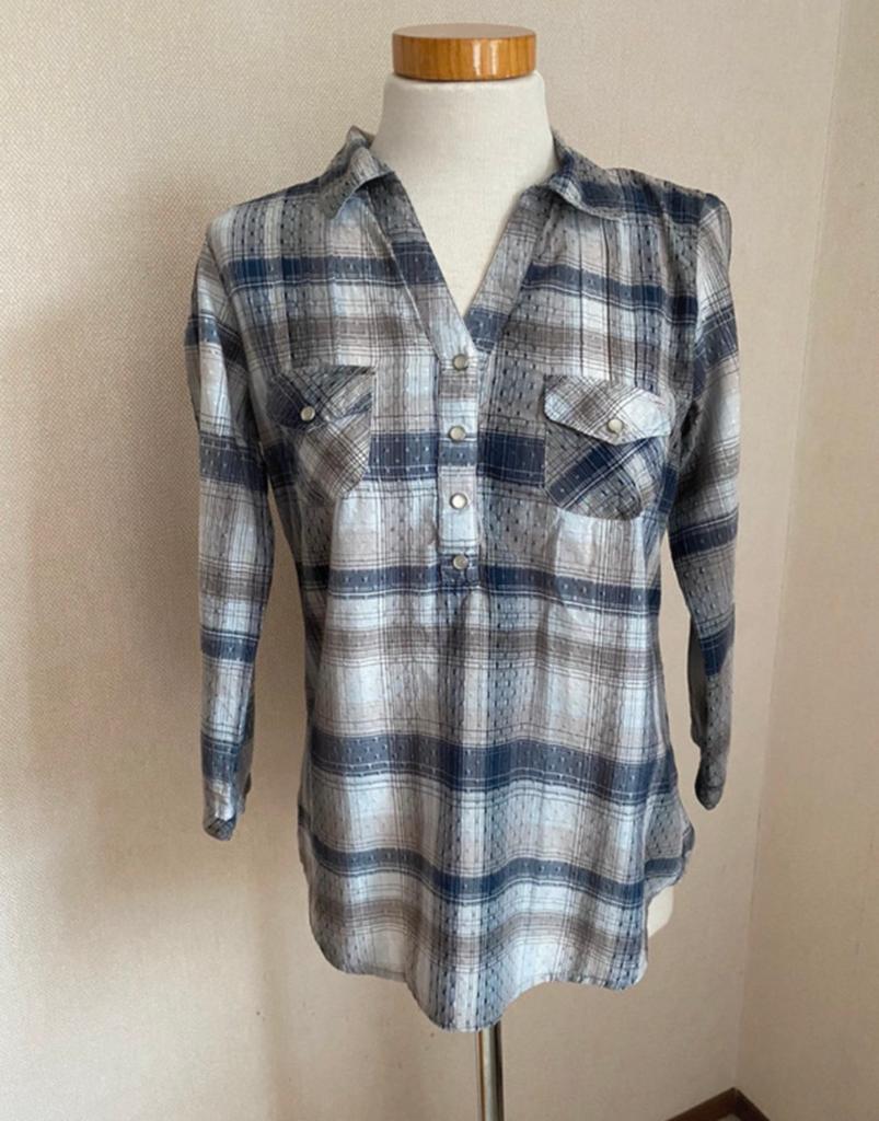 Geruite blouse met lange mouwen, Kleding | Dames, Ophalen of Verzenden, Zo goed als nieuw, Maat 38/40 (M), Blauw