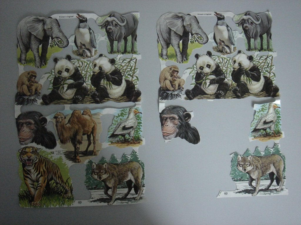 Dierenplaatjes     O.A. Olifanten, apen, pinguins, Ophalen of Verzenden, Nieuw, Meerdere plaatjes