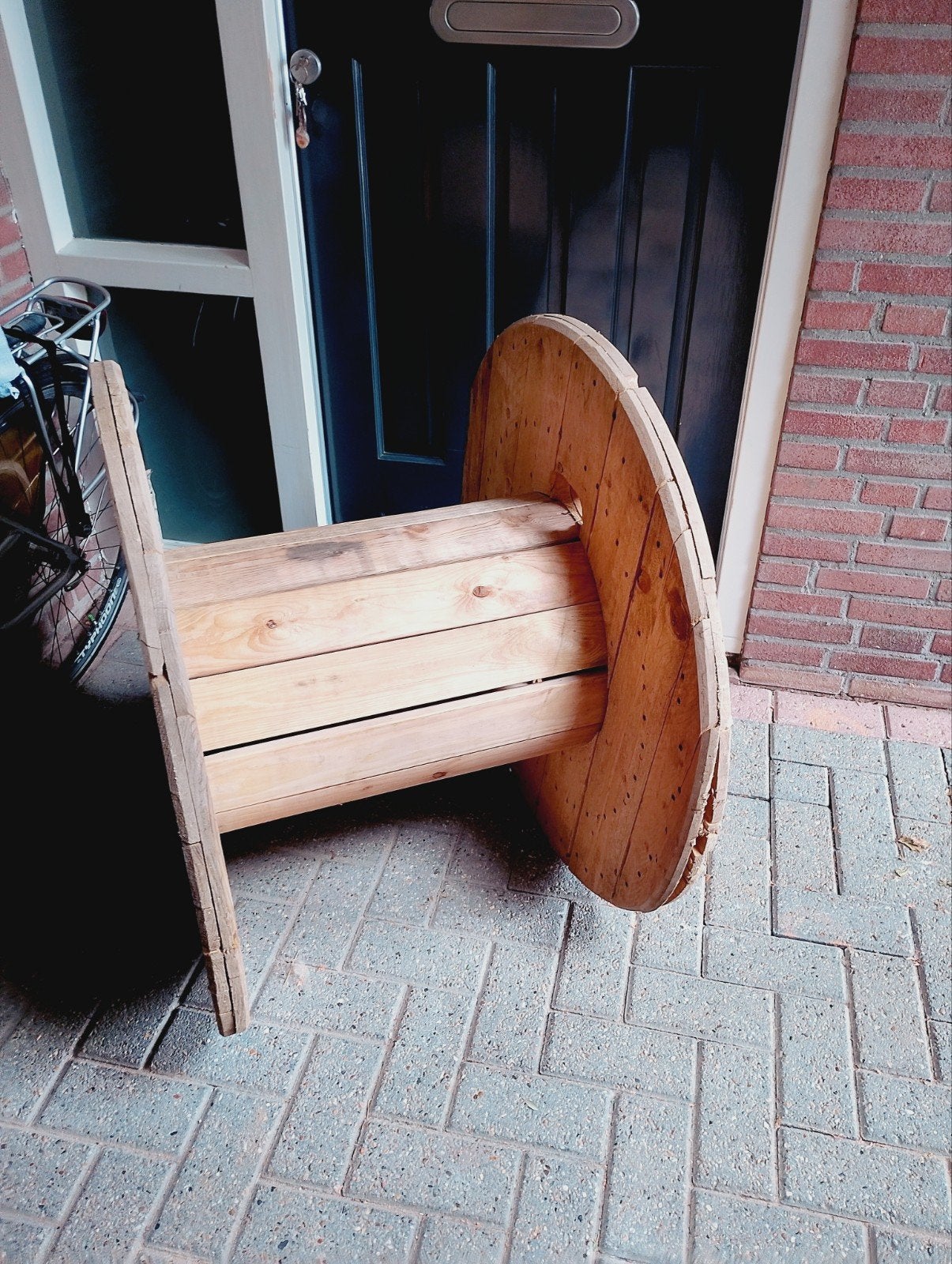 Houten kabelhaspel - ideaal voor tuintafel (90x65 cm), Ophalen, 50 – 75, Gebruikt, 50 tot 100 cm