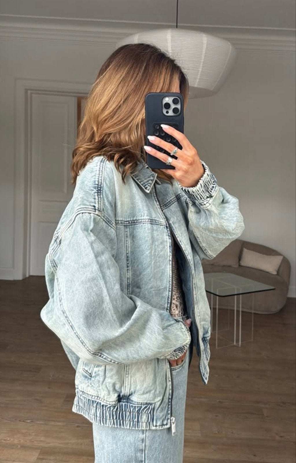 Gestuz Asher Denim Bomberjack XS 34 Oversized, Ophalen of Verzenden, Zo goed als nieuw, Maat 34 (XS) of kleiner, Blauw