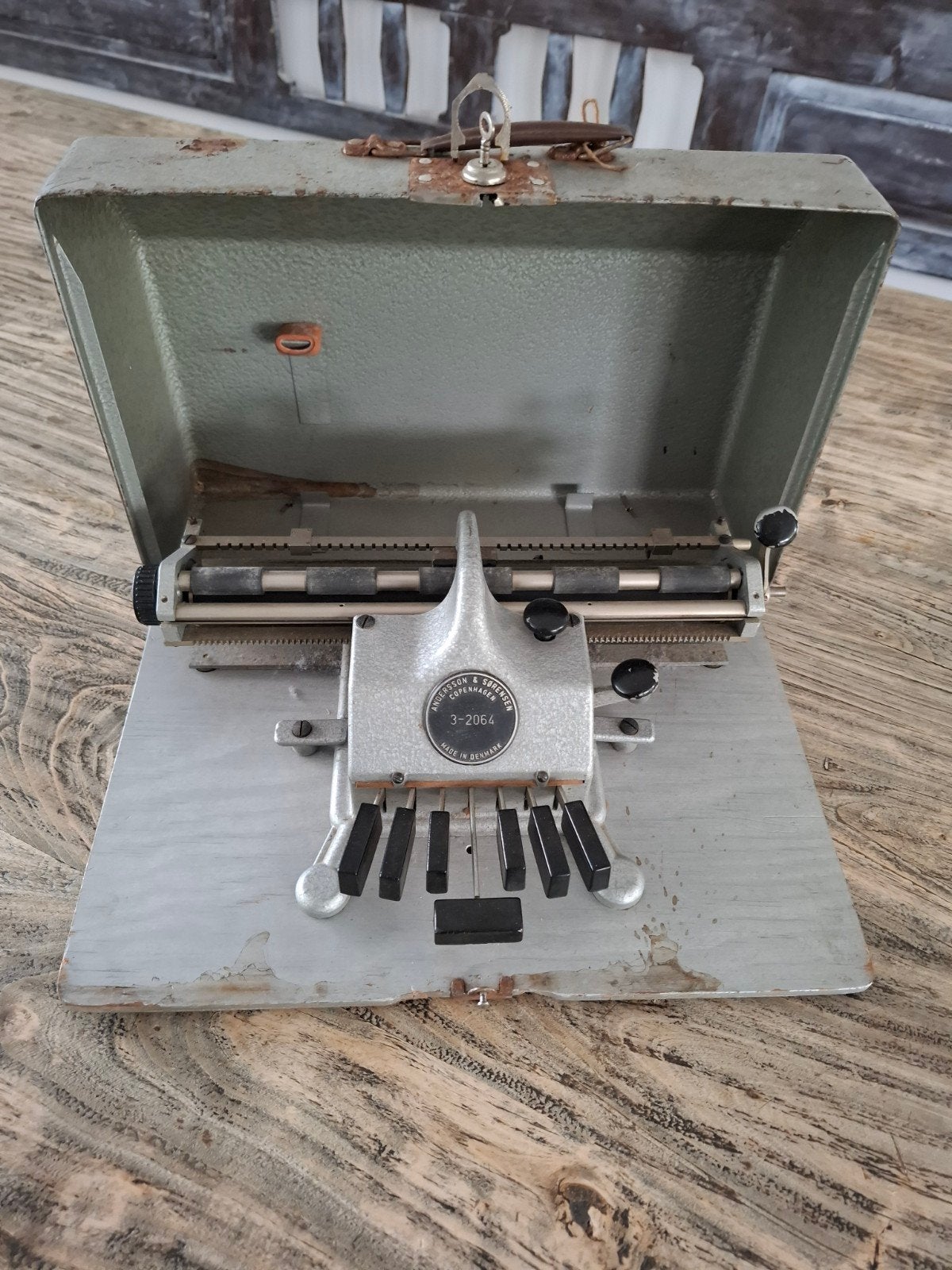 Andersen & Sorensen Brailleschrijfmachine Denemarken, Antiek en Kunst, Ophalen of Verzenden