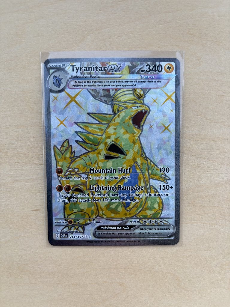 Tyranitar ex - 211/197 - SV03: Obsidian Flames (OBF), Ophalen of Verzenden, Zo goed als nieuw