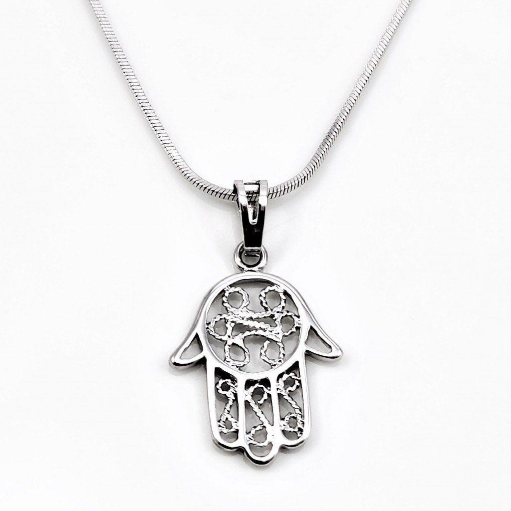 Gerhodineerd Dames Ketting + Fatima Handhanger - RVS, Overige materialen, Birgitta-Gracht 33, 6465 EL Kerkrade, Nederland, Verzenden