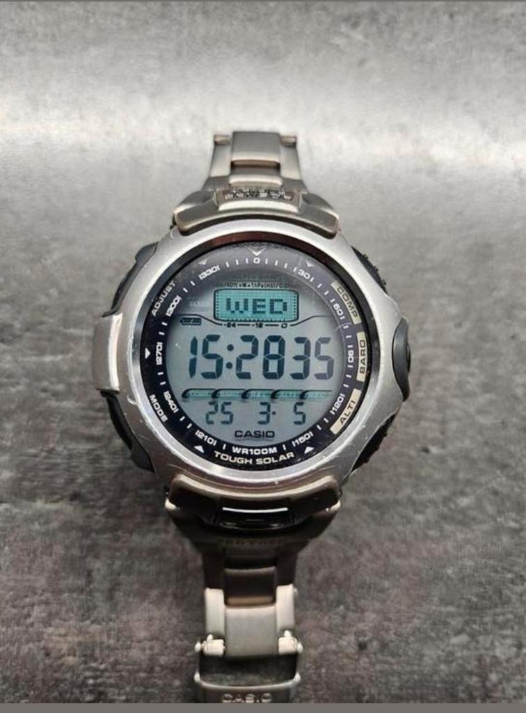 Casio Protrek prg 50 titanium, Ophalen of Verzenden, Zo goed als nieuw, Zwart, IOS
