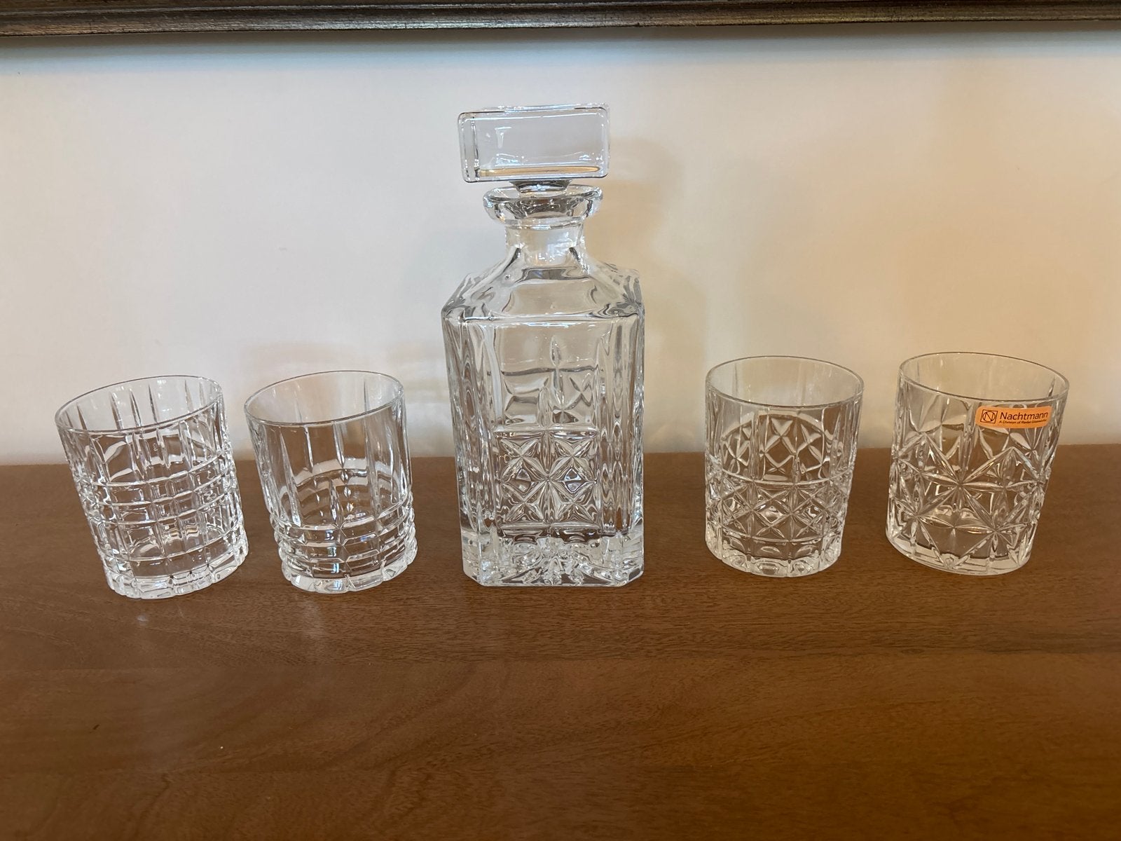 Whiskey set 5 delig - kristalglas, Antiek en Kunst, Antiek | Glas en Kristal, Ophalen