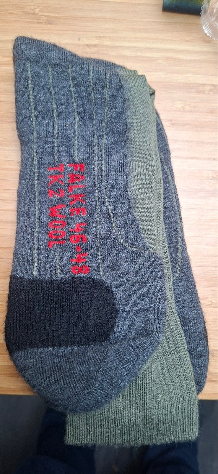 Falke TK2 Wol Wandelsokken - Olijfgroen (Gebruikt bij defens, Ophalen of Verzenden, Gebruikt, Kleding