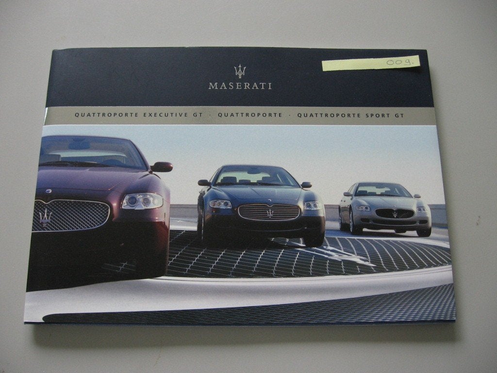 MAS 009 MASERATI QUATTROPORTE + EXECUTIVE GT SPORT GT folder, Boeken, Auto's | Folders en Tijdschriften, Ophalen of Verzenden