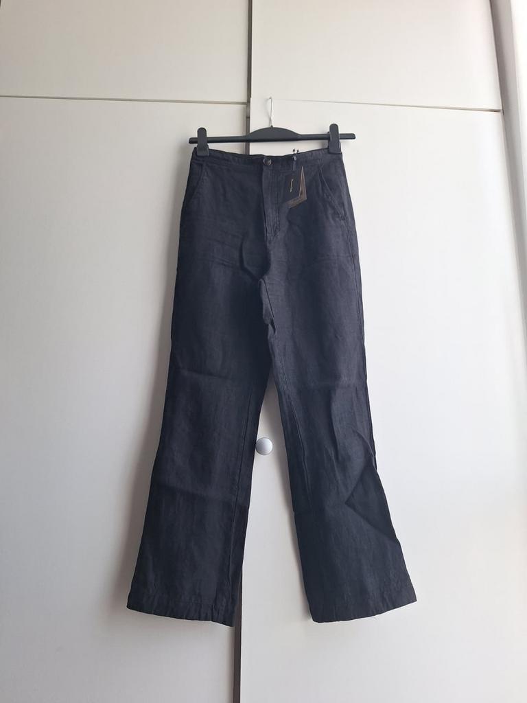 Massimo Dutti 100% linnen broek zwart maat XS 34, Verzenden, Zwart, Zo goed als nieuw, Maat 34 (XS) of kleiner