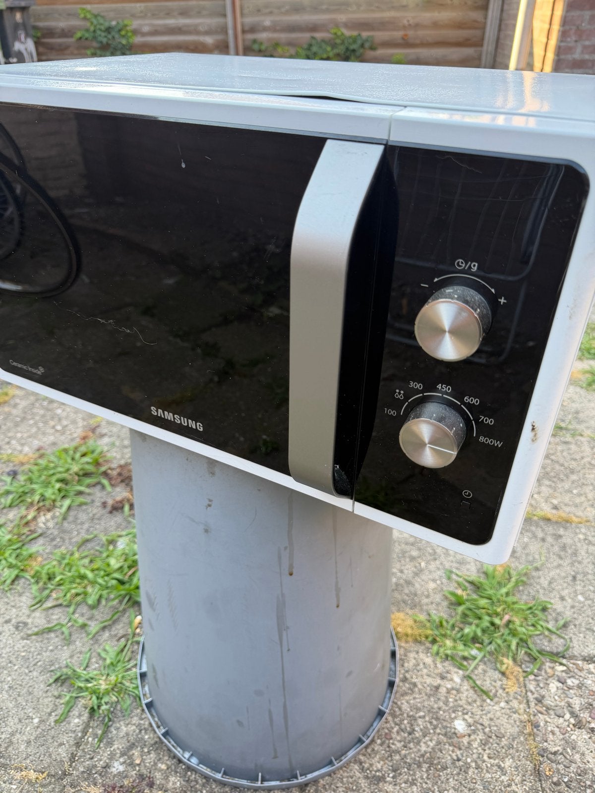 Samsung Magnetron - Wit, Vrijstaand, Goede Staat, Witgoed en Apparatuur, Magnetrons, Ophalen, Gebruikt, Magnetron, Draaiplateau
