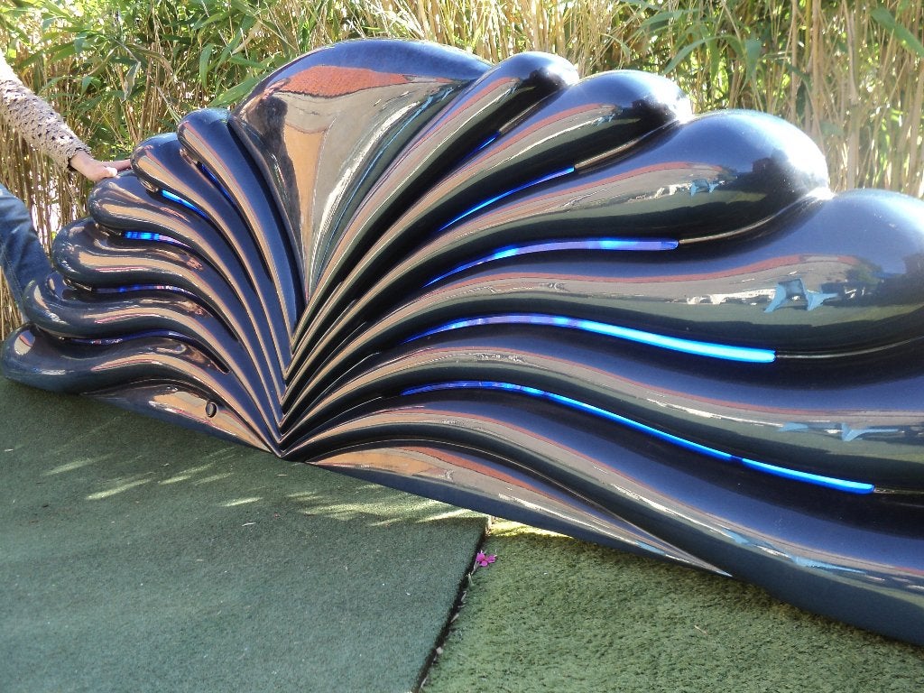 seventies blauw kunststof design retro jaren 70 space age, Ophalen, Overige materialen, Gebruikt, Blauw