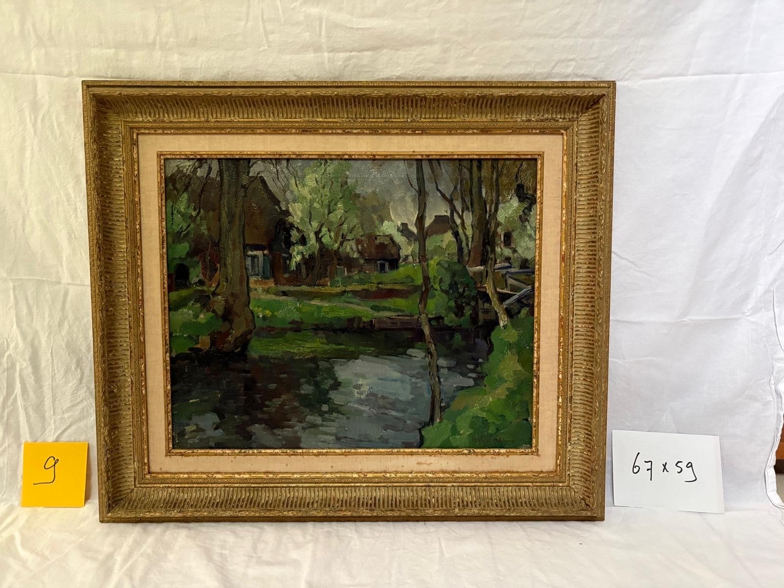 Schilderij Henk van Leeuwen (1890-1972) - Landschap, Antiek en Kunst, Kunst | Schilderijen | Klassiek, Ophalen, Doek, Impressionistisch