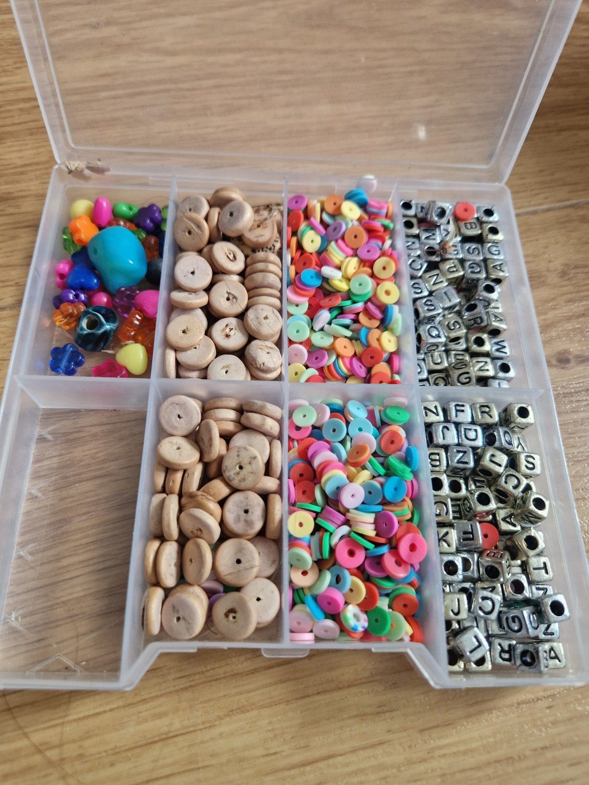Kralen set: Houten, platte en letterkralen, Ophalen of Verzenden