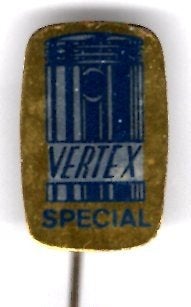Vertex special zuigers blik speldje ( F_126), Verzenden, Zo goed als nieuw, Transport, Speldje of Pin