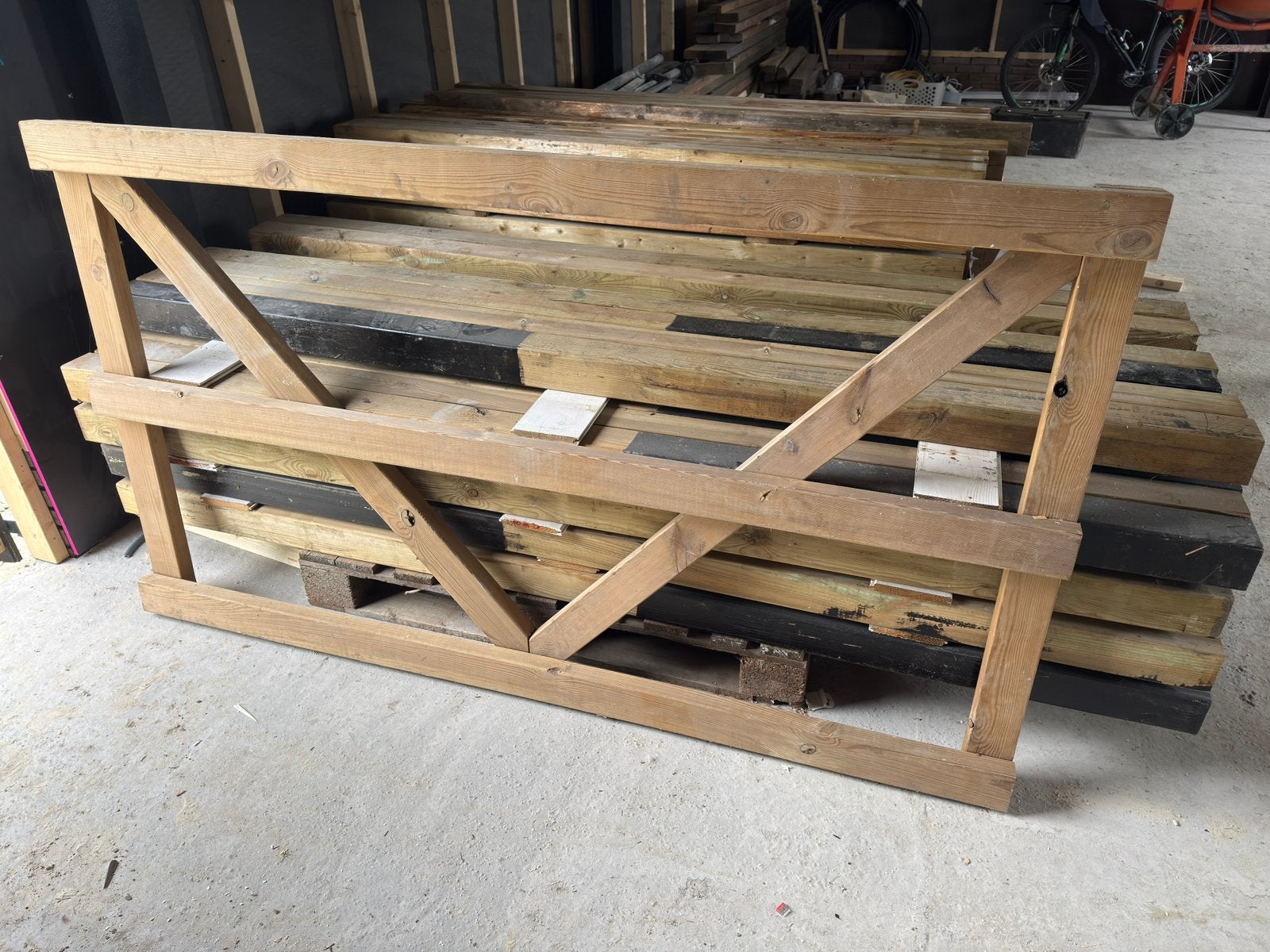 Paardenbak omheining hekwerk, Tuin en Terras, Tuinhekken en Hekwerk, Zo goed als nieuw, Overige typen, Hout, Met poort, Ophalen