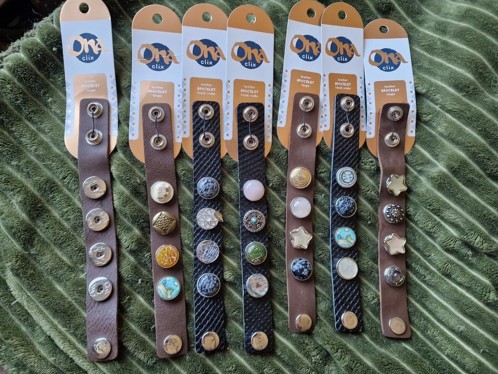 Lederen ONA clix armbanden met Chunks, Sieraden, Tassen en Uiterlijk, Armbanden, Ophalen of Verzenden