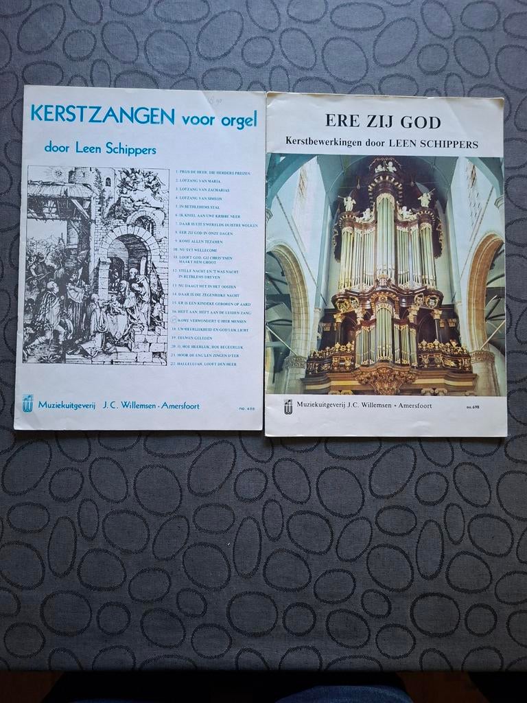 Leen Schippers, 2 bundels kerstliederen voor orgel, Ophalen of Verzenden