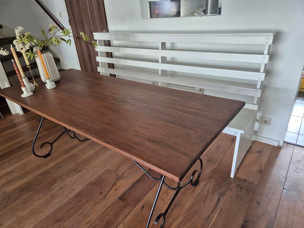 Handgemaakte eettafel van Ad van der Schoot, 200x80 cm, Ophalen