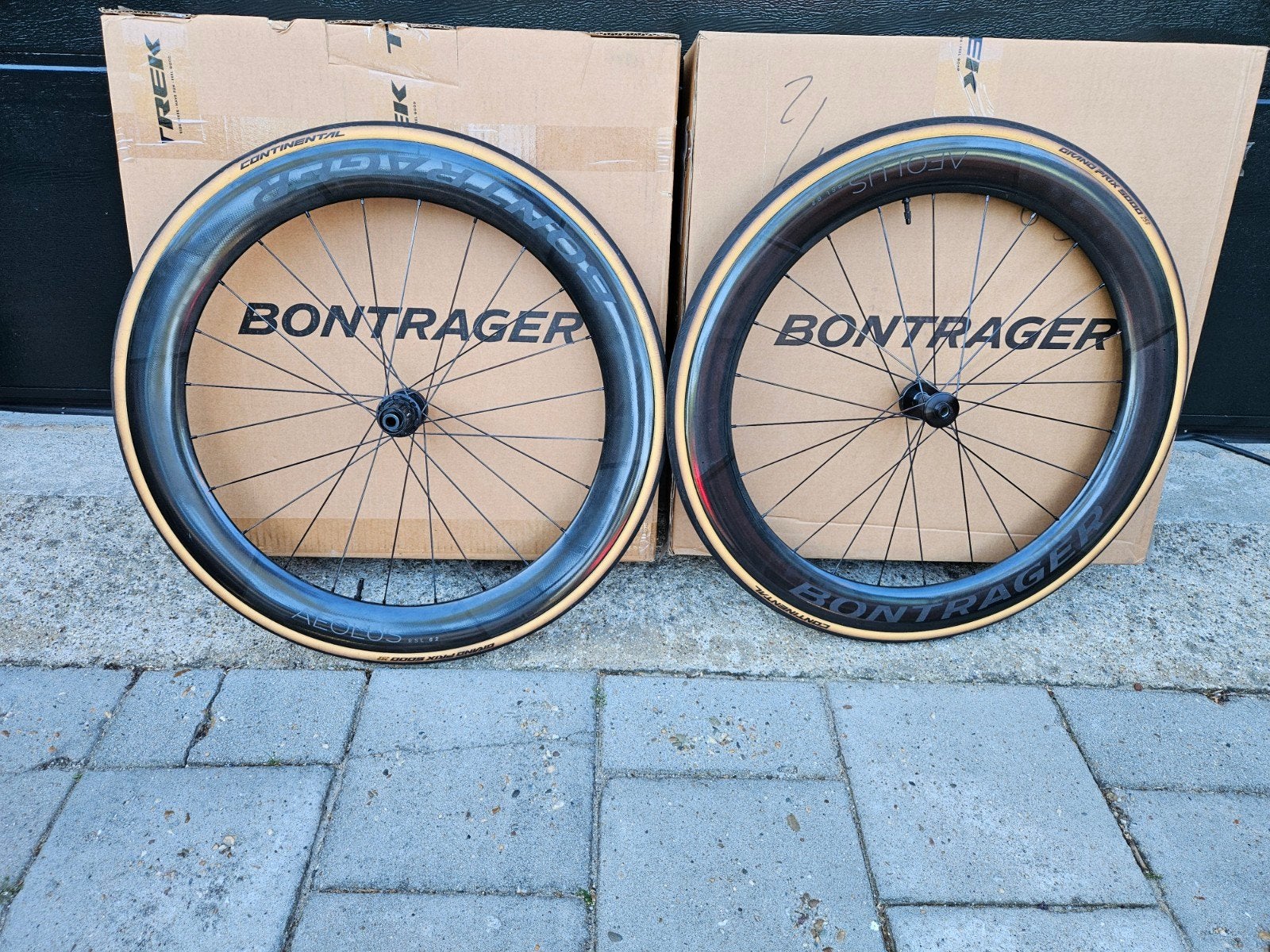 Bontrager Aeolus RSL 62 TLR Disc Carbon Wielset Zgan, 150km, Ophalen, Racefiets, Carbon