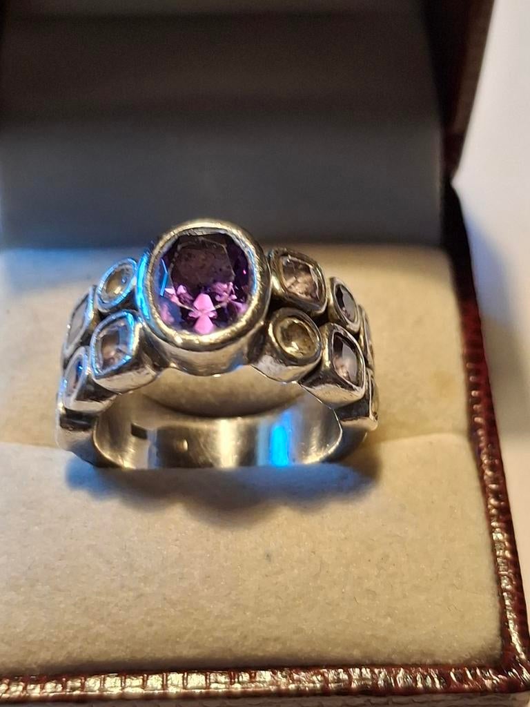 Zilveren  ring  diameter  18mm, Antiek en Kunst, Ophalen of Verzenden