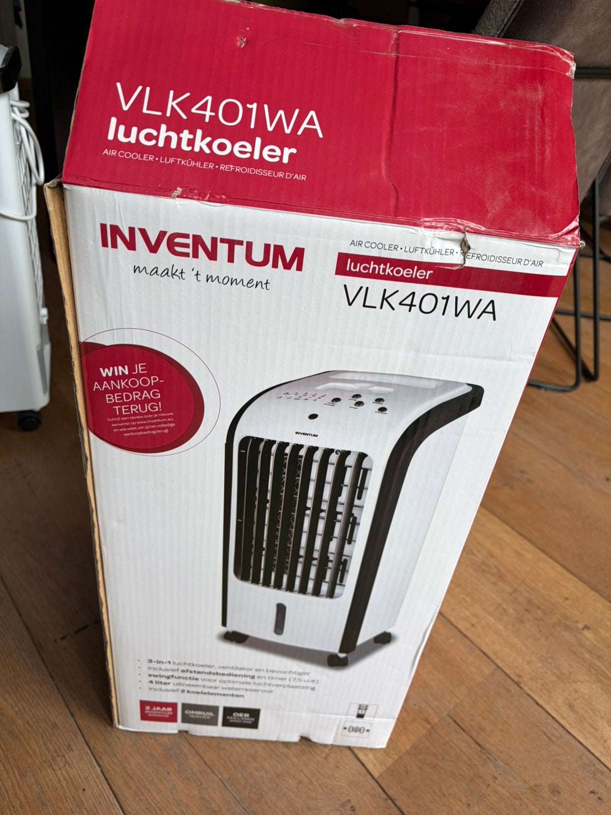 Inventum luchtkoeler ZGAN, Witgoed en Apparatuur, Ophalen, Minder dan 60 m³, 3 snelheden of meer, Zo goed als nieuw