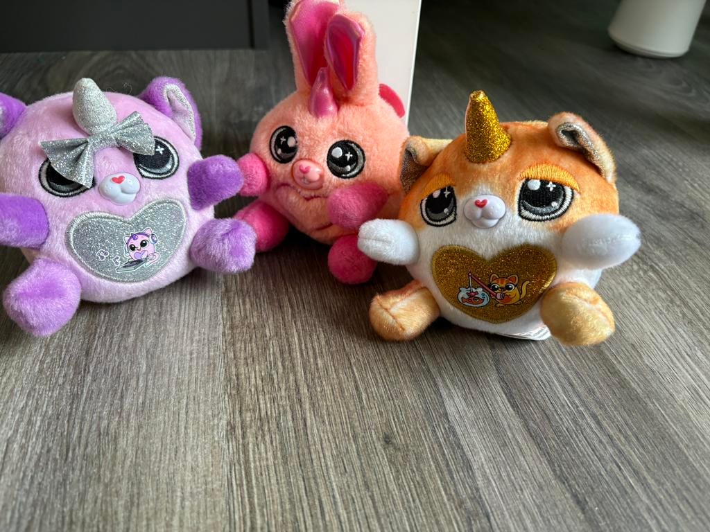 Drie Zuru Rainbocorns knuffels, Ophalen of Verzenden, Zo goed als nieuw, Overige typen