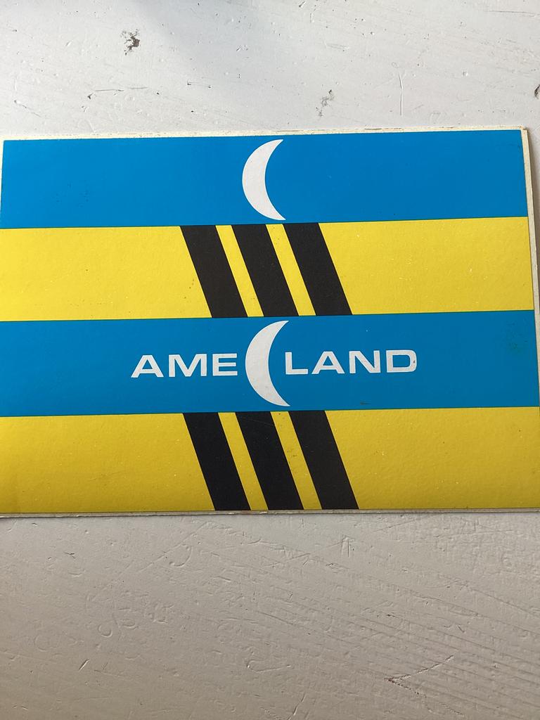 Ansichtkaart met sticker Ameland (Waddeneiland), Verzenden, Zo goed als nieuw