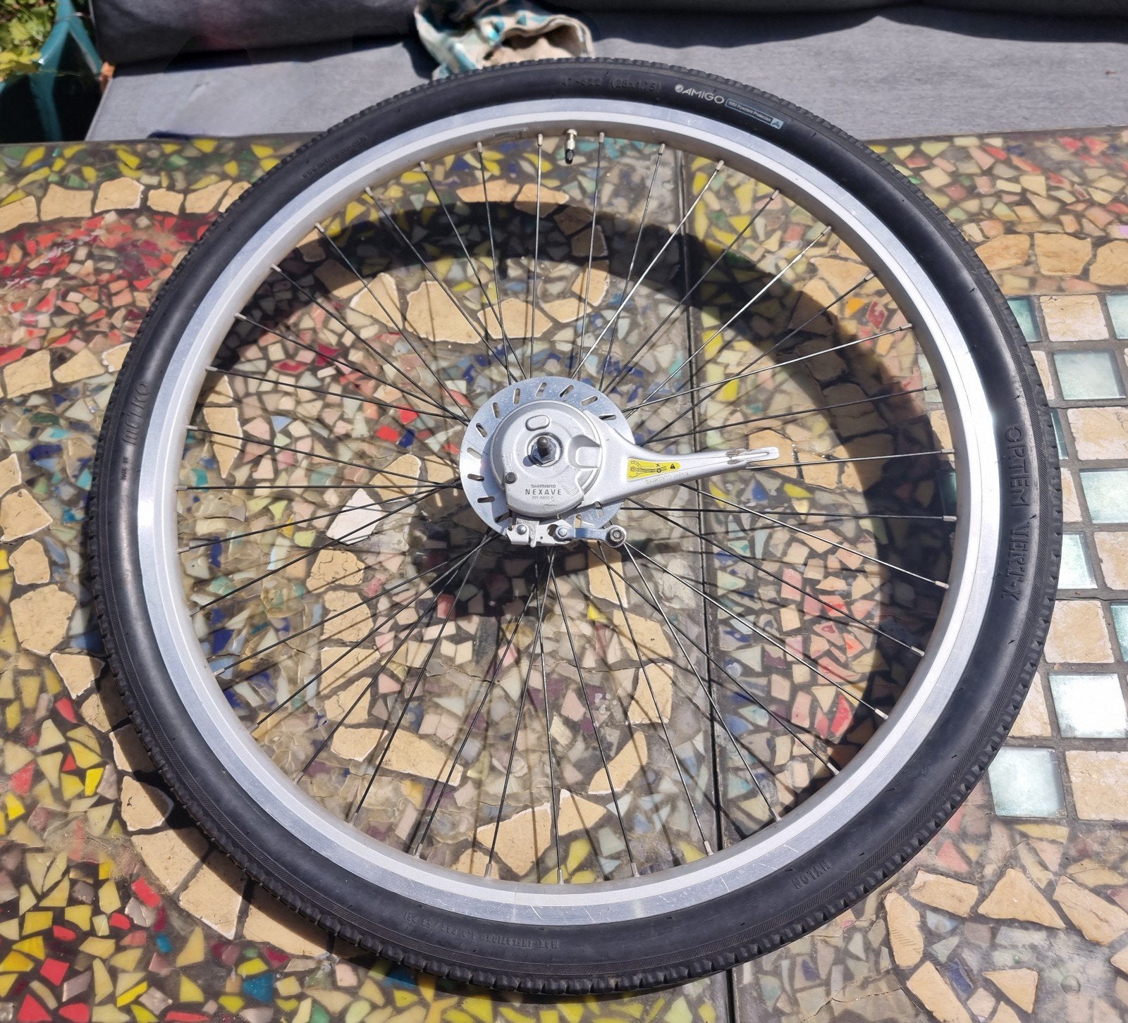 Voorwiel Shimano Nexus met rollerbrake - Goed Profiel, Fietsen en Brommers, Fietsonderdelen, Ophalen, Band