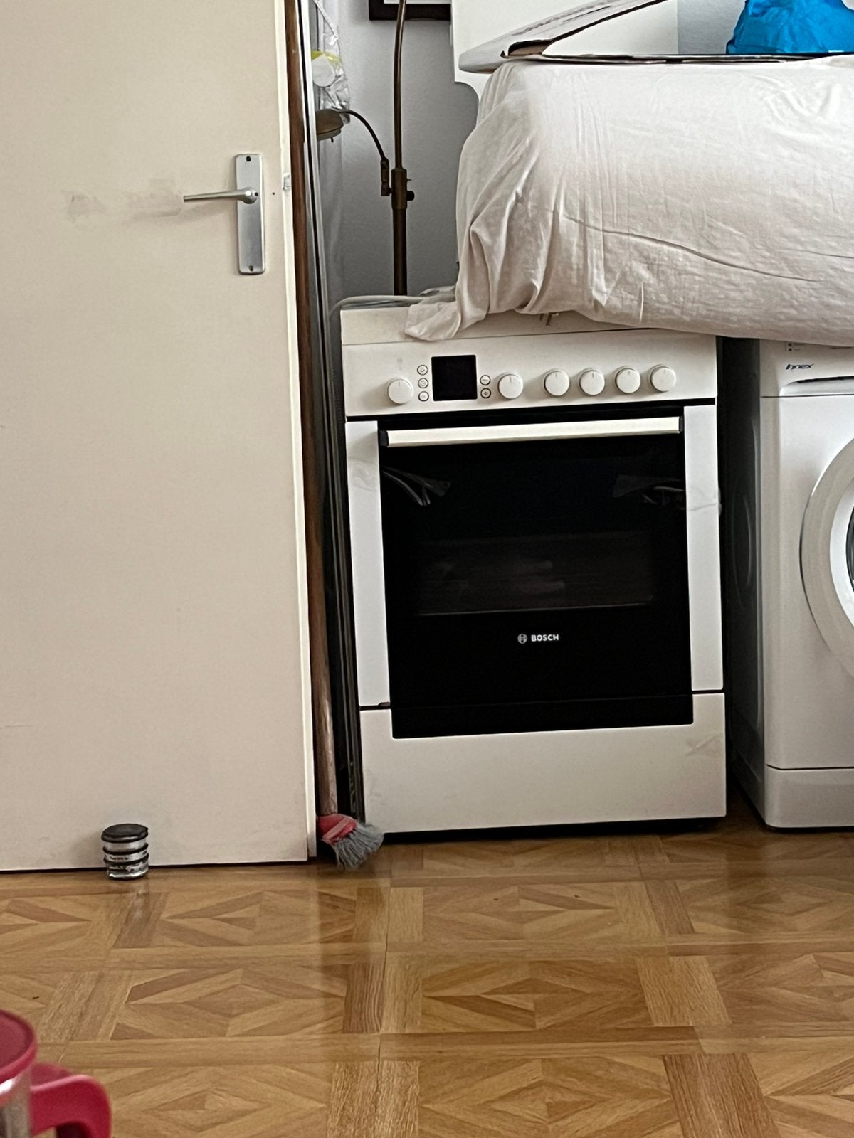Gasfornuis met electric oven, Witgoed en Apparatuur, Gas, Vrijstaand, 85 tot 90 cm, 4 kookzones