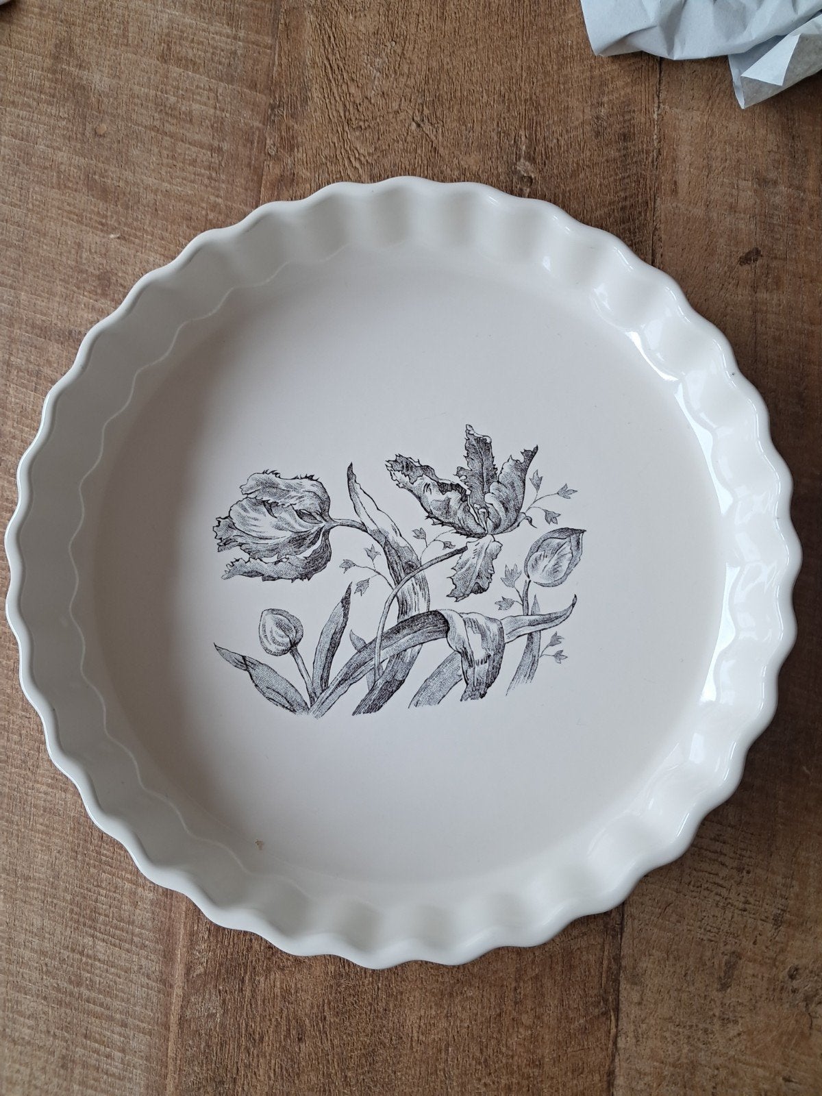 Gien zwarte tulp quiche oven schaal, Antiek en Kunst, Ophalen of Verzenden