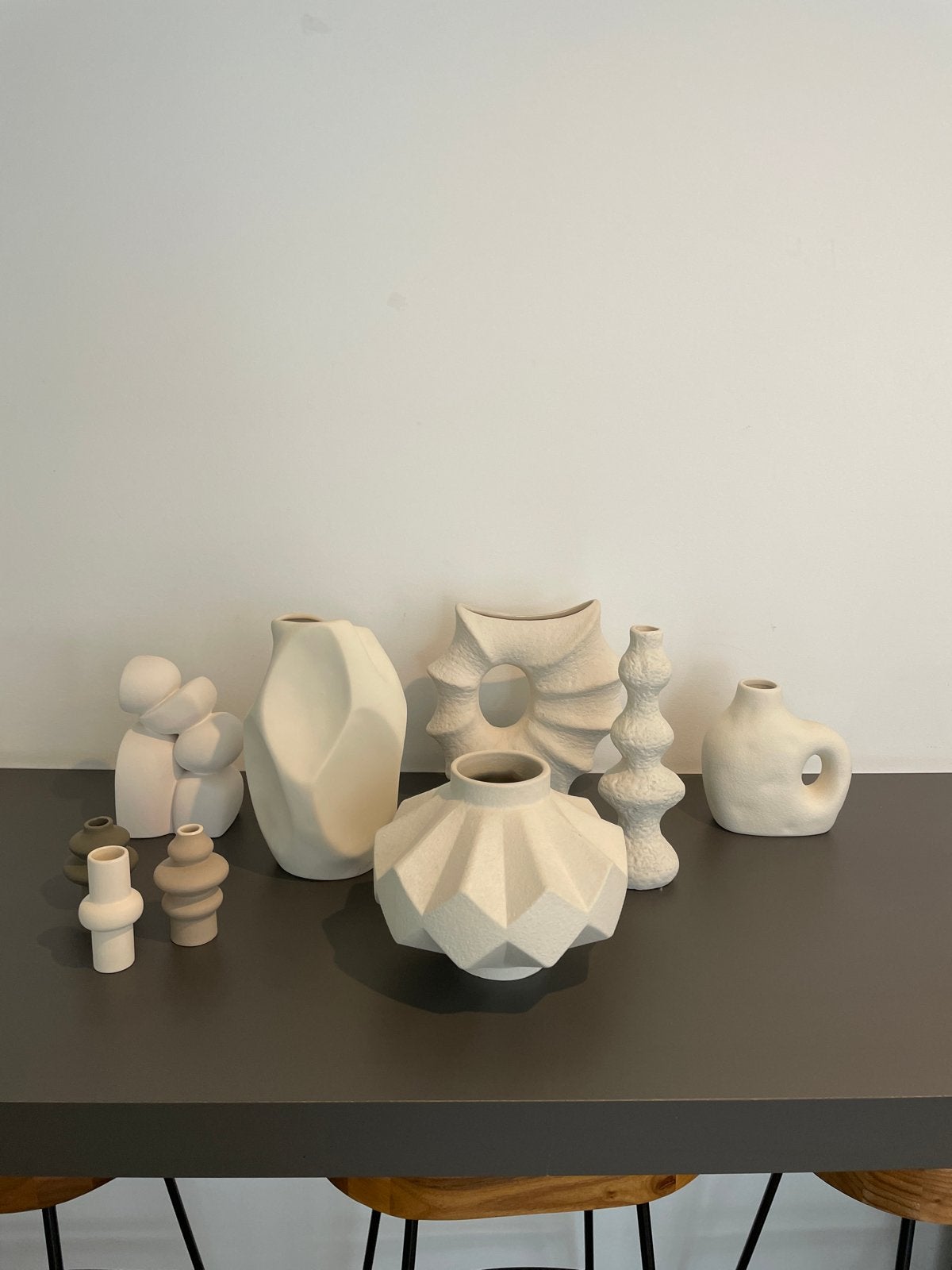 Diverse keramieke decoratie, Ophalen, Met patroon/structuur, Beige, Zo goed als nieuw