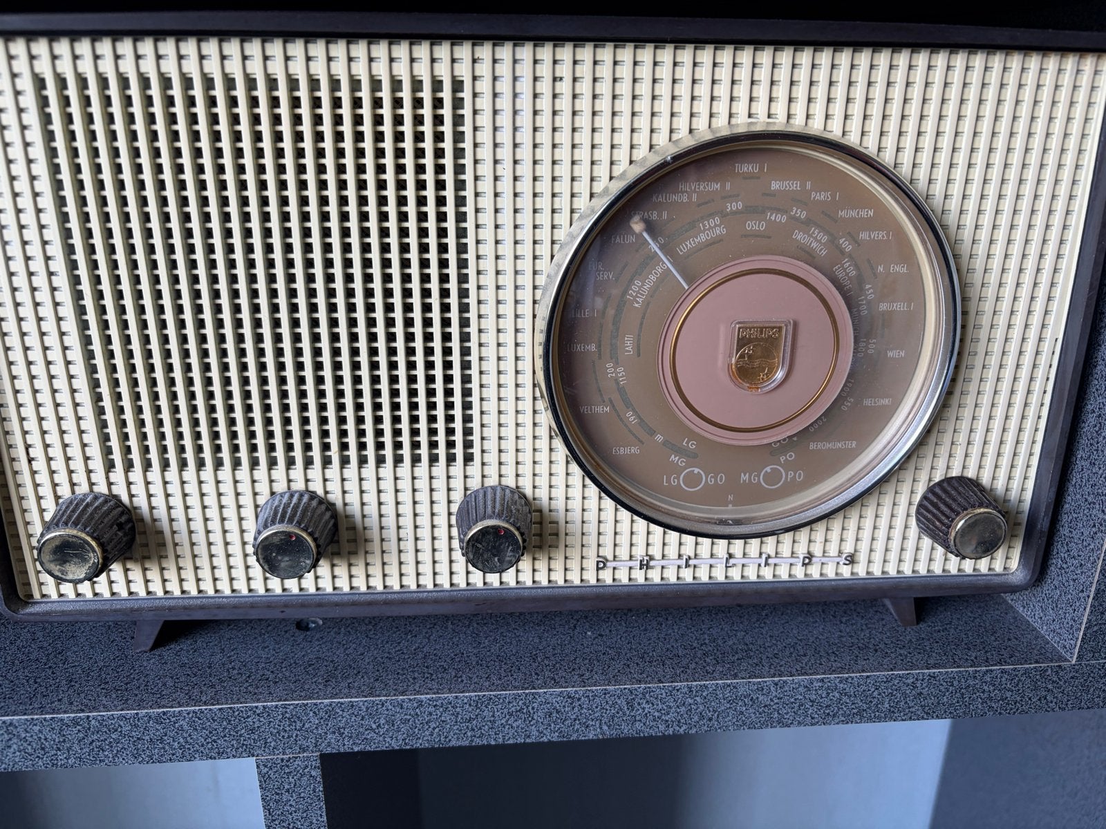 Vintage Philips buizenradio - Klassieke radio, Ophalen, Gebruikt, Radio
