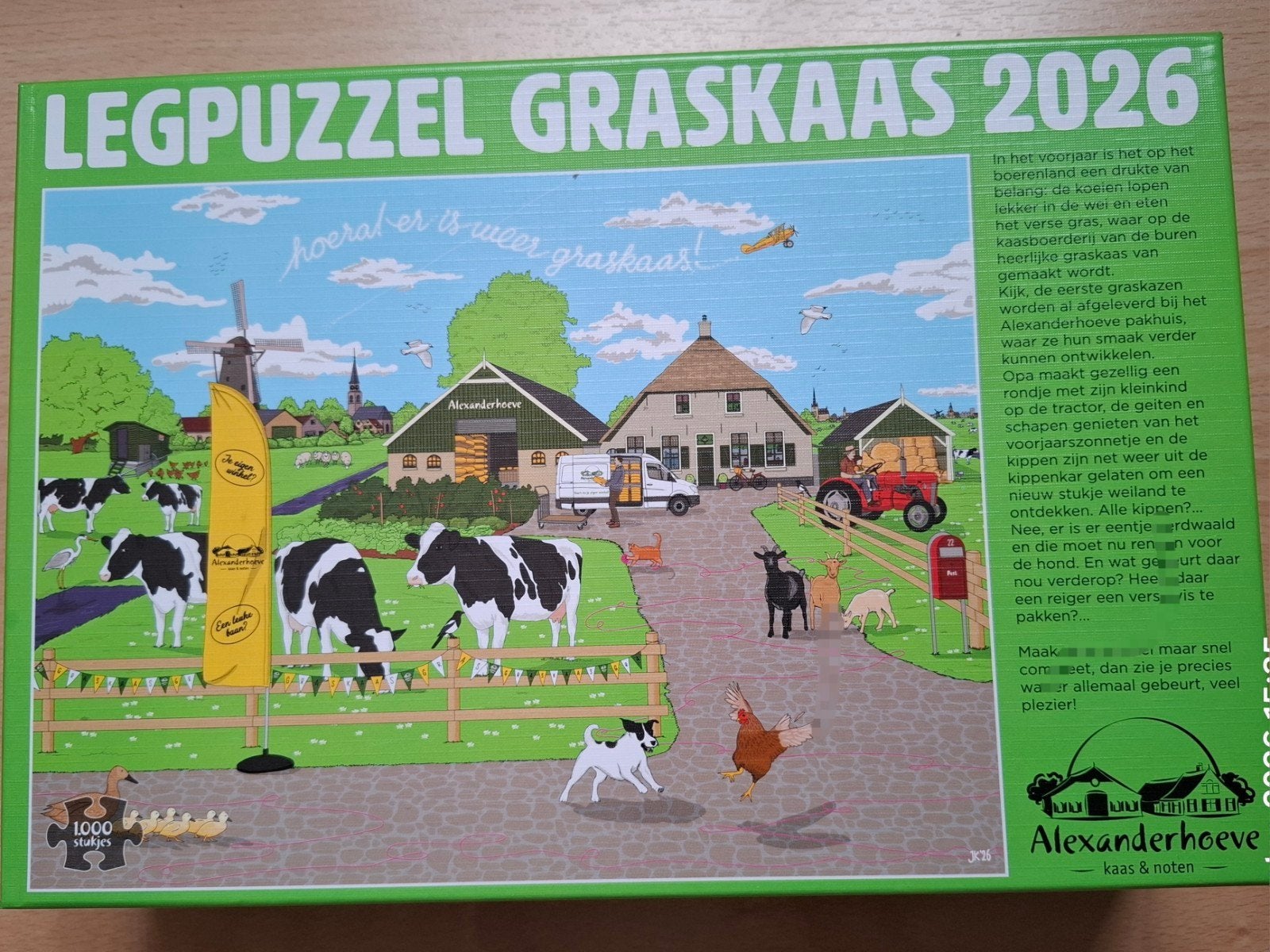 LEGPUZZEL GRASKAAS 2026 - ALEXANDERHOEVE 1000 STUKJES  ✅️, Ophalen of Verzenden, 500 t/m 1500 stukjes, Zo goed als nieuw, Legpuzzel