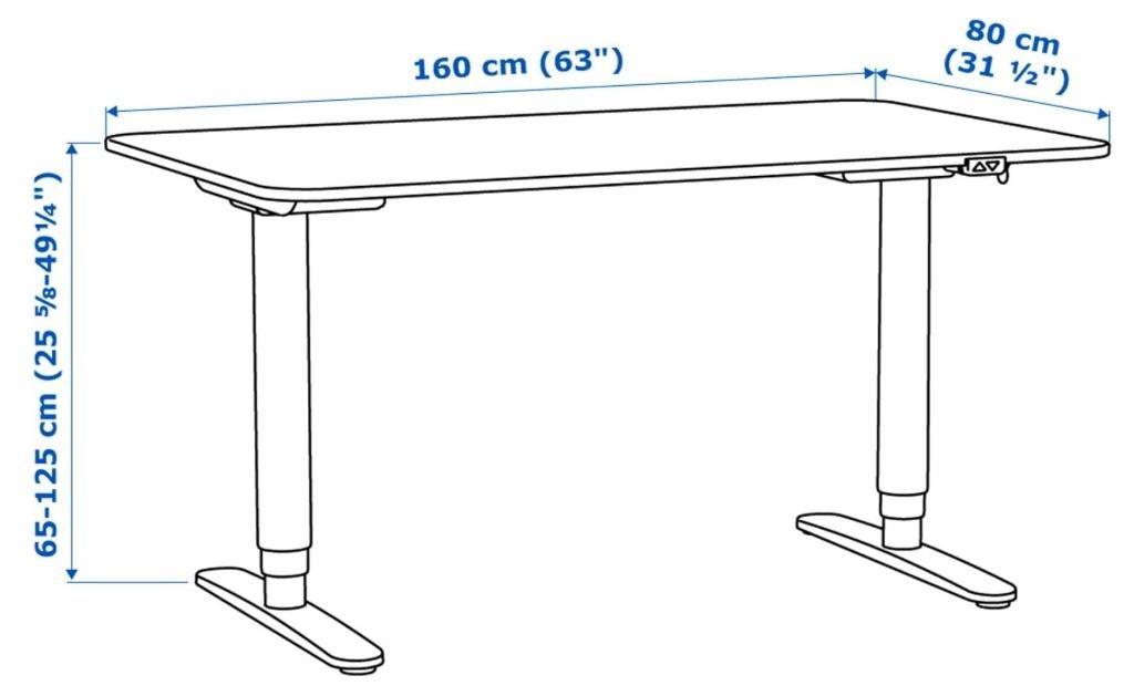 Zit Sta Bureau Electrisch, Ophalen, Zit-sta bureau, 160 cm, Hout