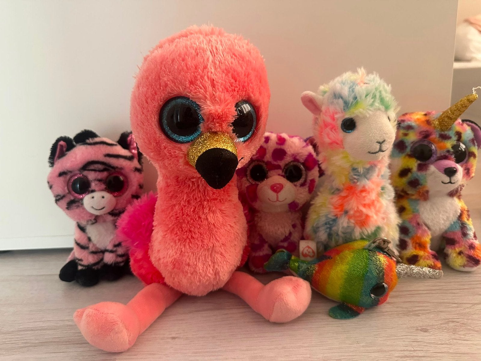 Leuke Ty Beanie Boo's collectie - 5 knuffels en 1 sleutelhan, Ophalen of Verzenden, Middelgroot (20 tot 80 cm), Roze, Ty
