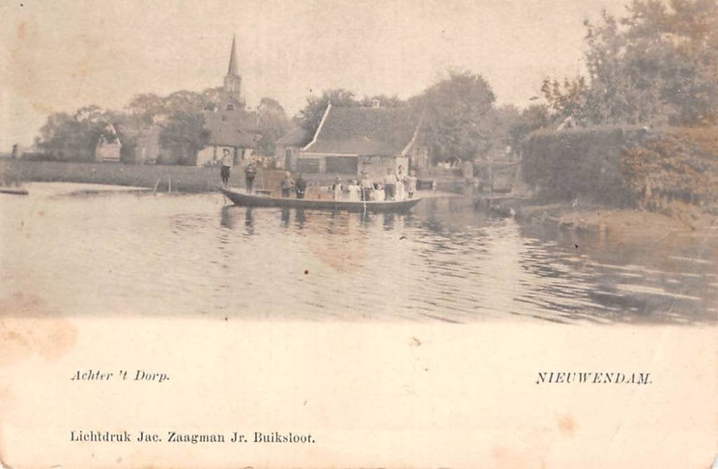 Nieuwendam Achter 't Dorp Amsterdam Noord 1900, Verzamelen, Verzenden, Voor 1920, Ongelopen, Noord-Holland