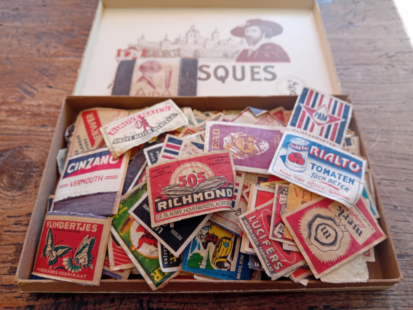 Vintage luciferdoosjes etiketten collectie, Ophalen of Verzenden, Gebruikt