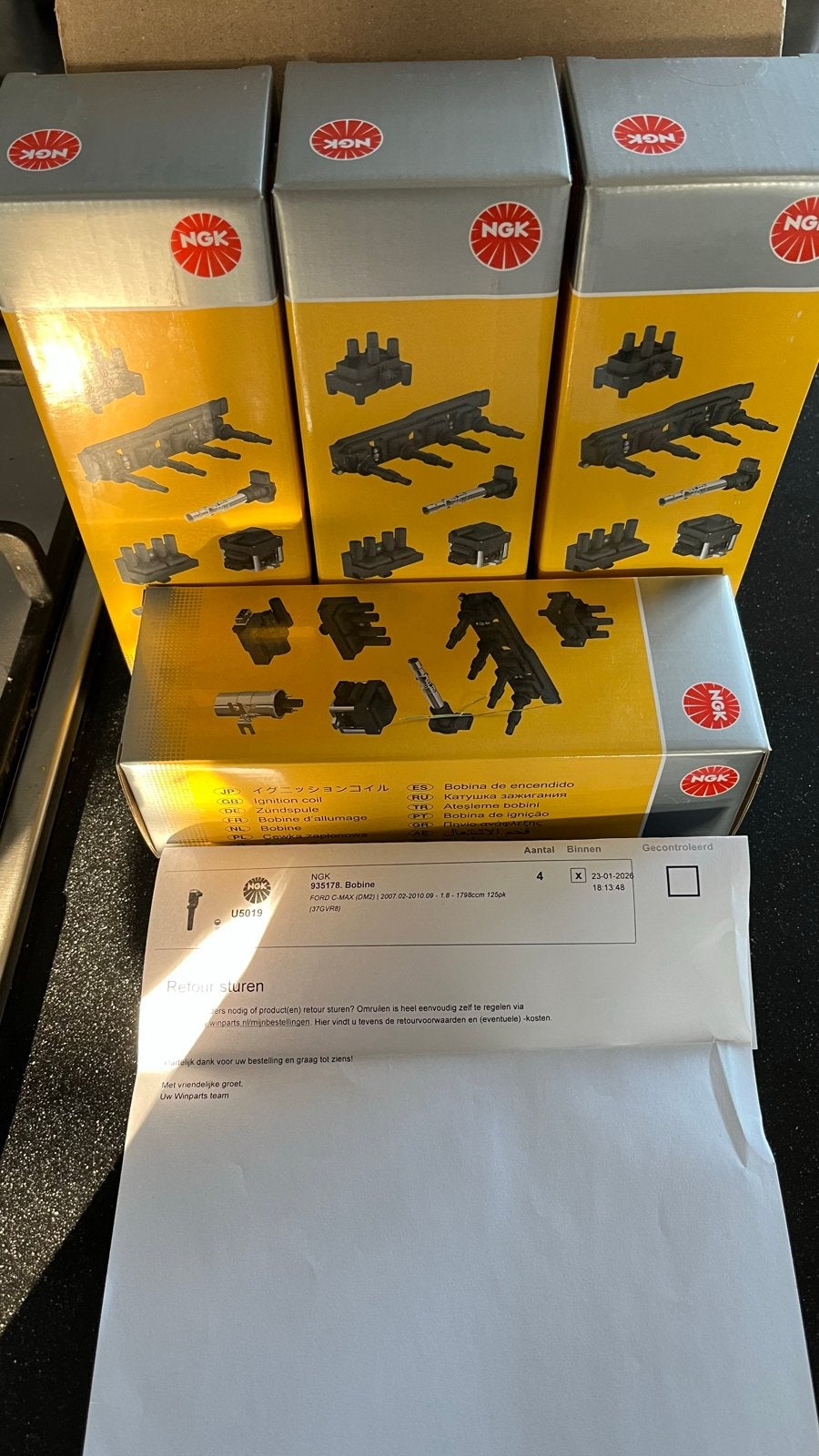 4x Gloednieuwe NGK Bobine voor Ford C-Max (2007-2010), Ophalen of Verzenden, Nieuw, Ford