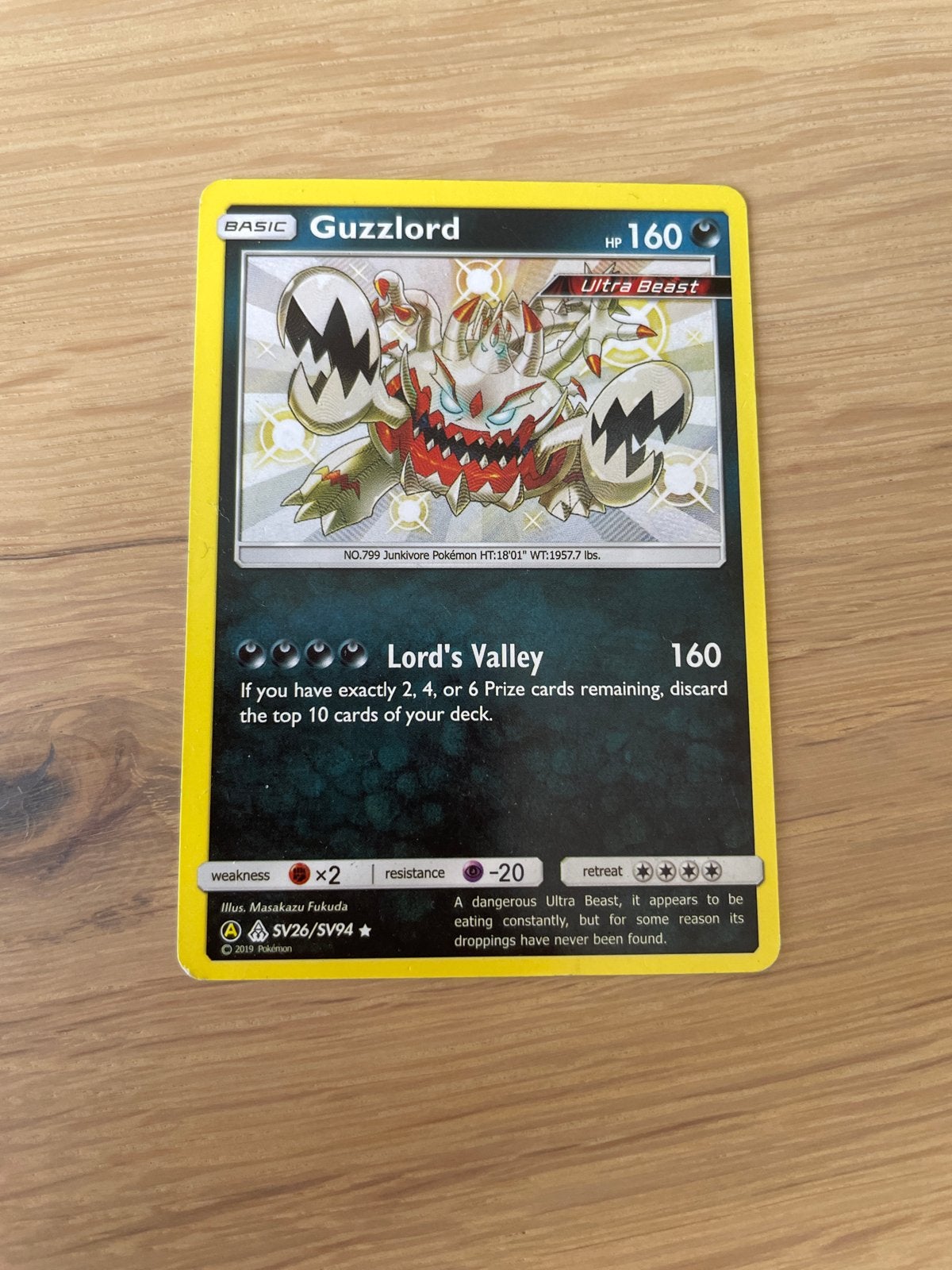 Pokémon Kaart Guzzlord SV26/SV94 Shiny Vault, Ophalen, Zo goed als nieuw, Losse kaart
