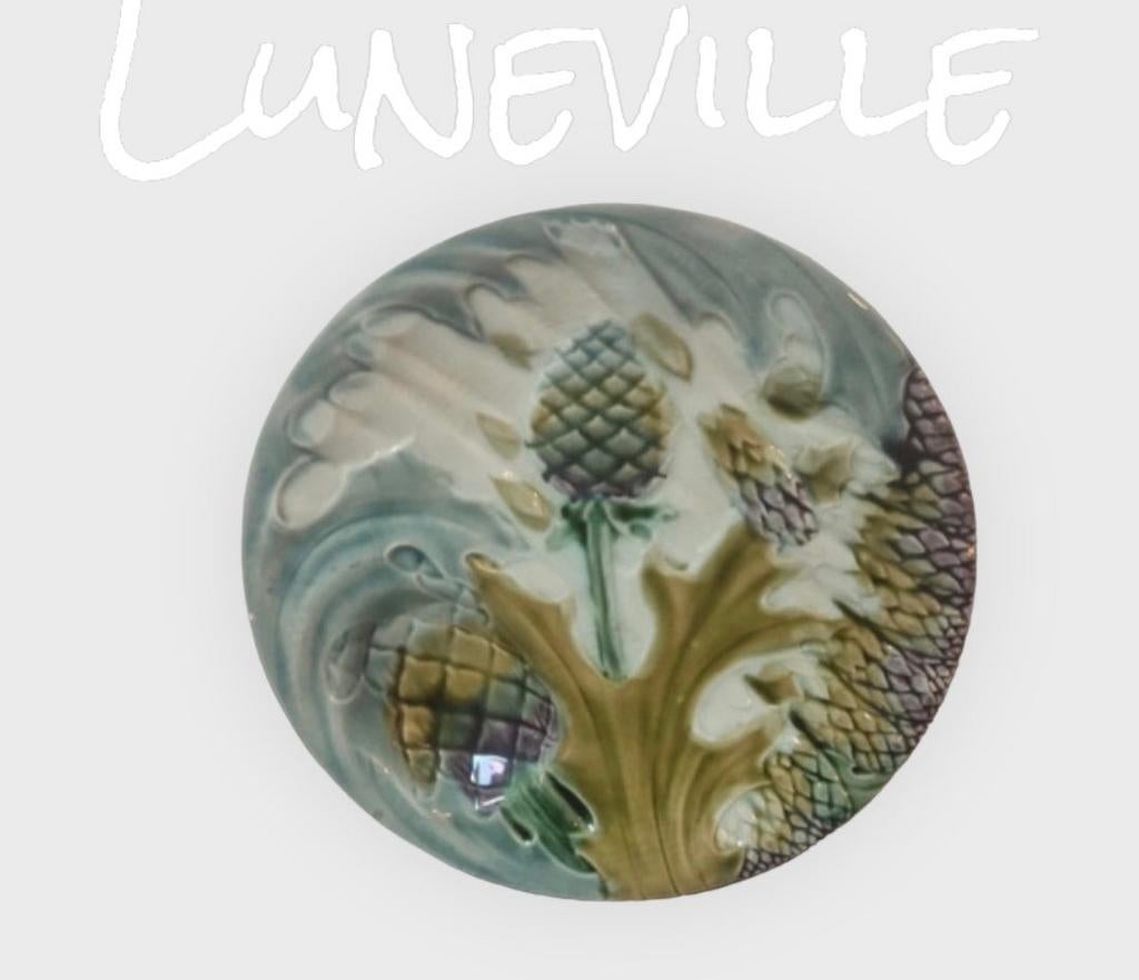KG Luneville antiek majolica Asperges bord 23 cm, Verzenden