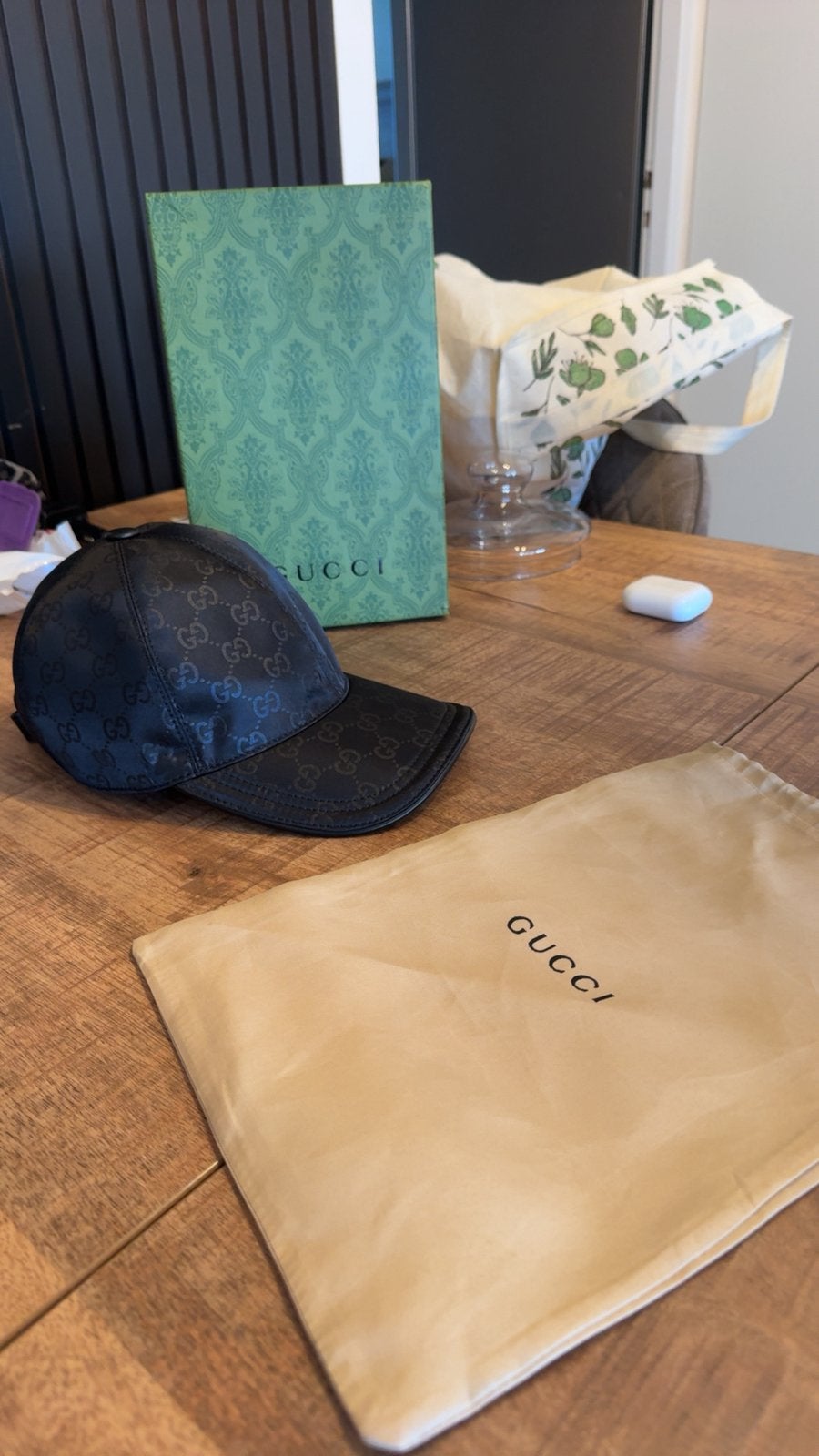 Gucci pet zwart Maat M adjustable, Kleding | Heren, Hoeden en Petten, Ophalen of Verzenden, Zo goed als nieuw