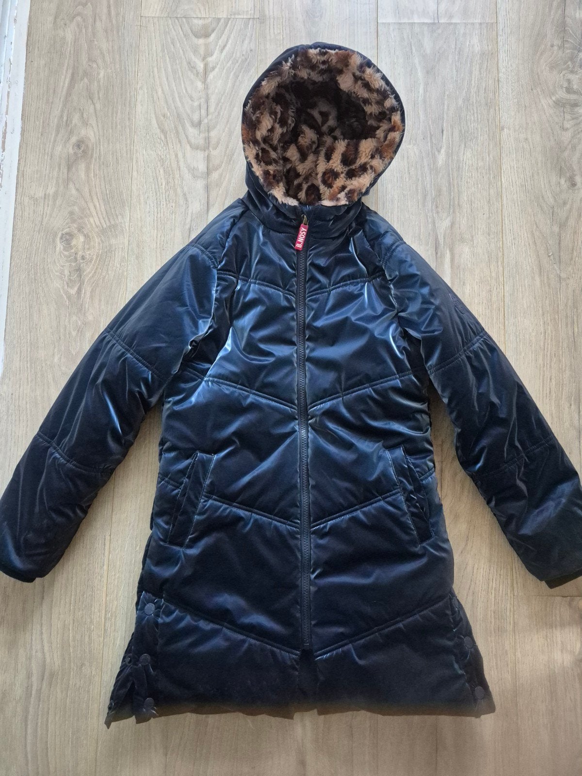 B.Nosy winterjas met panterprint voering, Kinderen en Baby's, Gebruikt, B.Nosy, Meisje, Ophalen of Verzenden