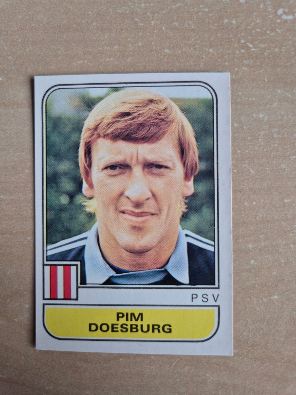 Panini Voetbal 82 Pim Doesburg PSV, Ophalen of Verzenden, Zo goed als nieuw, PSV, Poster, Plaatje of Sticker