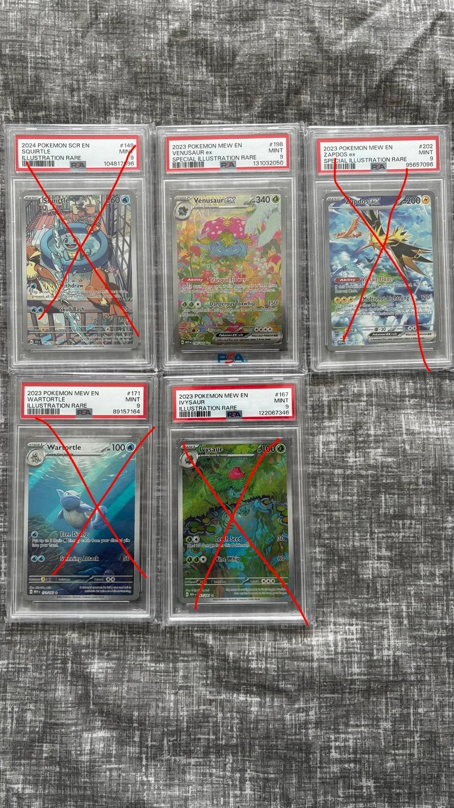 Pokémonkaarten PSA 9 Slabs, ook los te koop, Ophalen of Verzenden, Zo goed als nieuw, Meerdere kaarten