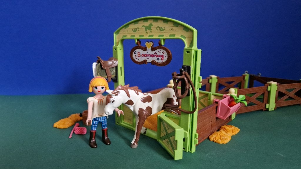 9480 Playmobil Spirit; Abigial en Boomerang met paardenbox, Gebruikt, Complete set, Overige typen, Ophalen of Verzenden