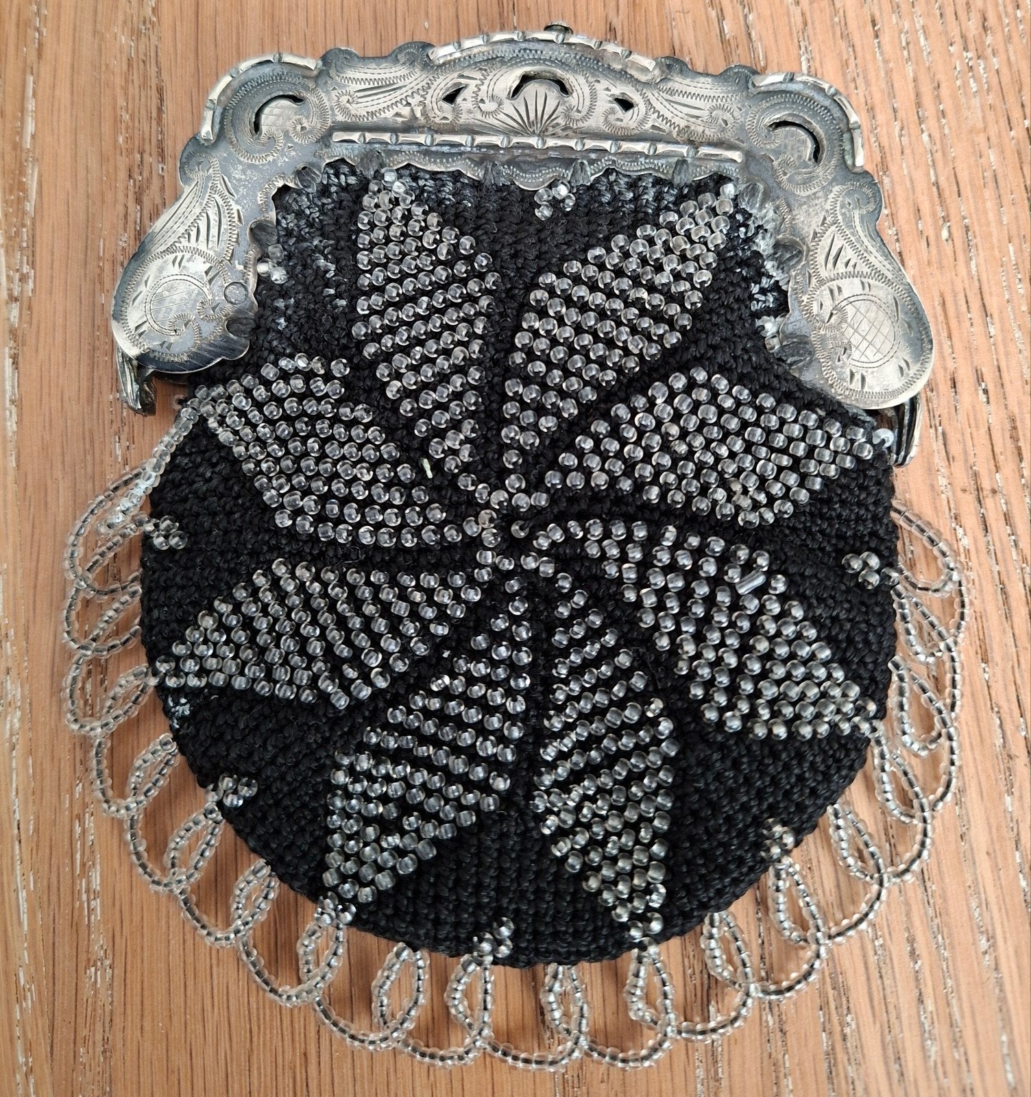 Antiek Zilveren Kralenbeursje / Kralentasje, Antiek en Kunst, Ophalen of Verzenden, Zilver