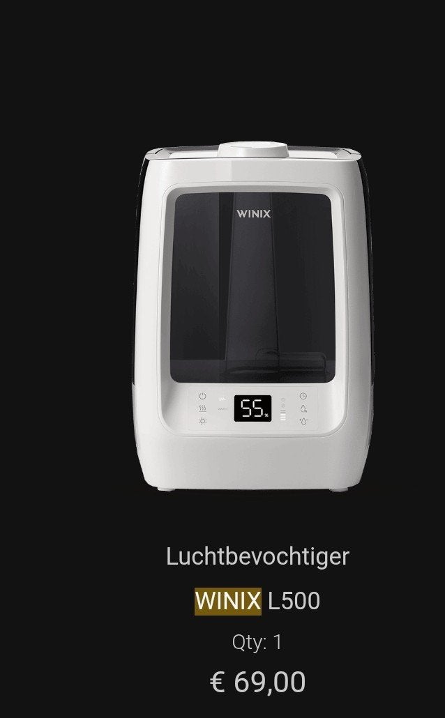 Winix L500 Luchtbevochtiger - Zo goed als nieuw, Ophalen of Verzenden, Zo goed als nieuw, Luchtbevochtiger